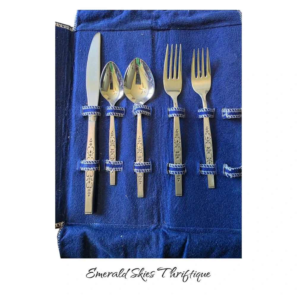 Vintage Oneida William rogers Spanada salesmen set sample w/ case free shipping